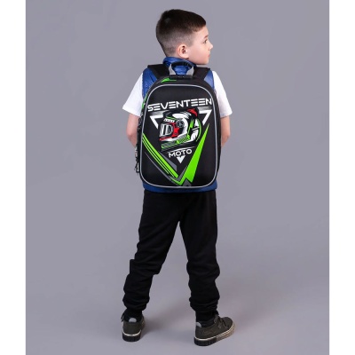 Школьный ранец с кодовым замком Мото шлем Seventeen АХ-SKJB-UT8-866L