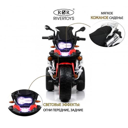 Детский электромотоцикл RiverToys М111БХ красный фото 8