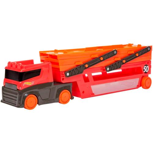 Грузовик автовоз Мега Hot Wheels GHR48 оранжевый  фото 3