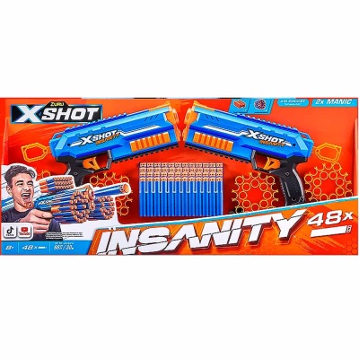 Набор из 2 Бластеров X-Shot Insanity Manic Blaster Zuru 36642 2