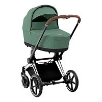 Коляска 2 в 1 Cybex Priam IV Chrome Brown Leaf Green