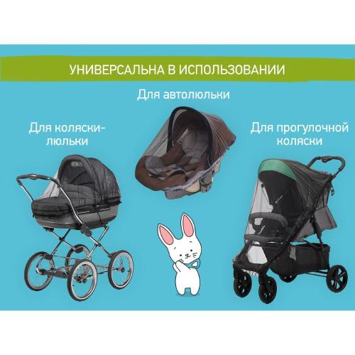 Москитная сетка для колясок универсальная Roxy Kids RMN-003 чёрный фото 5