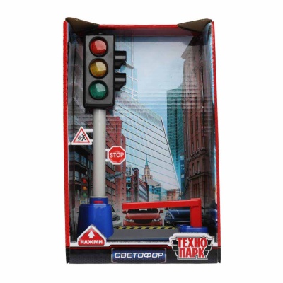Модель Светофор со шлагбаумом Технопарк TRAFF-22PL-BU