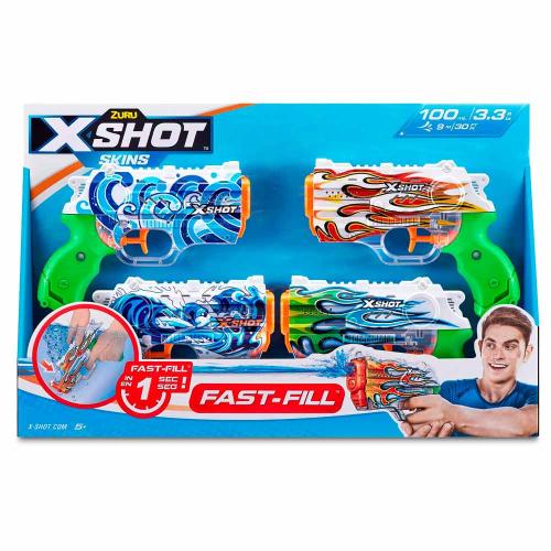 Набор водных бластеров X-Shot Water Фаст Филл Нано Скин 4 штуки Zuru 11857 фото 4