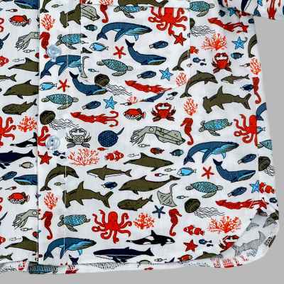 Рубашка Морской мир Чуди Кидс 600526Ц1-3 белый 04