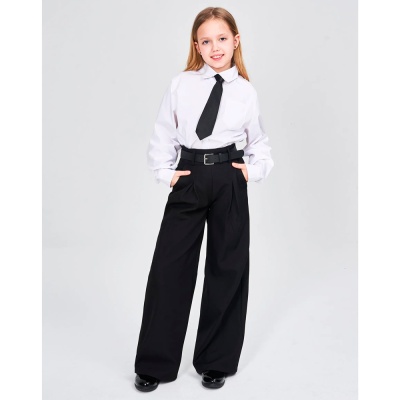 Брюки школьные для девочки Синяя Мода W564B-G39 черные 2