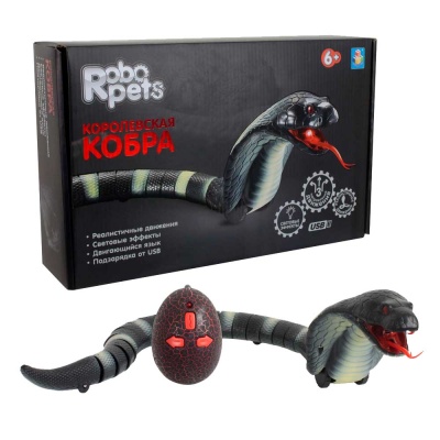 Игрушка на ИК-управлении Королевская кобра (черная)1Toy Т11394