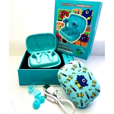 Беспроводные наушники с сенсорным управлением YLFS-06BT голубые 4