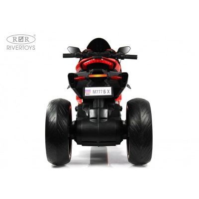 Детский электромотоцикл RiverToys М777БХ красный