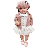 Интерактивная кукла Реборн Малышка в платьице Yeez Wood JX-298-25