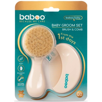 Щётка с расческой натуральная Baboo 12-003 3