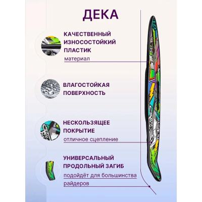 Скейтборд-пенниборд U-Turn Граффити-2 СКБ-3403 чёрный 05