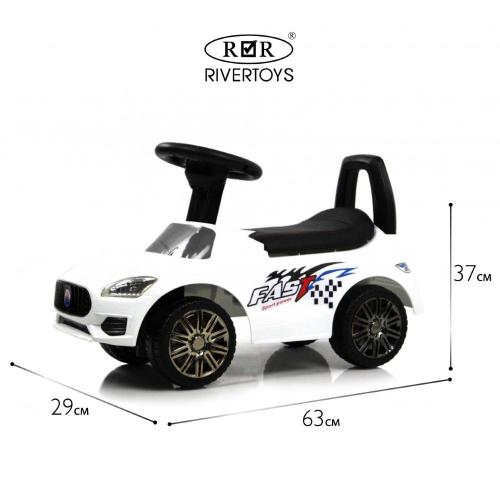 Детский толокар RiverToys L001LL-M белый фото 12