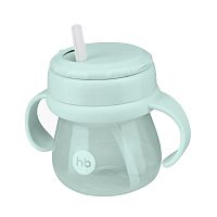 Поильник для кормления с трубочкой и ручками 250 мл Happy Baby 14012 blue
