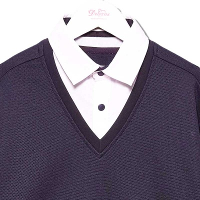 Джемпер обманка школьный для мальчика Deloras G71820 синий 2