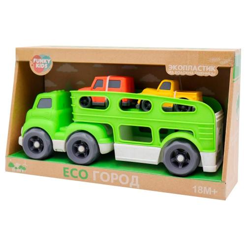 Эко Грузовик и 2 мини машинки 30 см Funky Toys FT0416365 фото 4