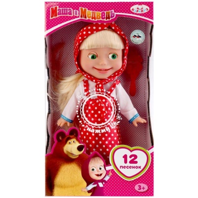 Кукла Маша в платье в белый горошик12 песен Карапуз Y83030B Кукла Маша в платье в белый горошик12 песен Карапуз Y83030B
