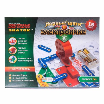Электронный конструктор Первые шаги в электронике Набор В 15 схем Знаток 70197 5