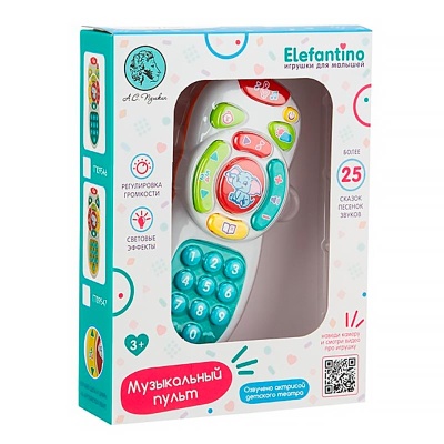 Пульт музыкальный Elefantino световые эффекты 25 песенок сказок Elefantino IT109546