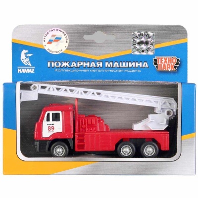 Металлическая инерционная машинка Камаз Пожарная 12 см Технопарк SB-16-22WB 2