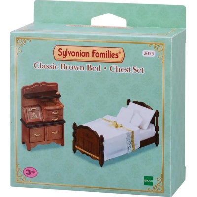 Игровой набор Sylvanian Families Классические коричневые кровать и комод Epoch 2075 03