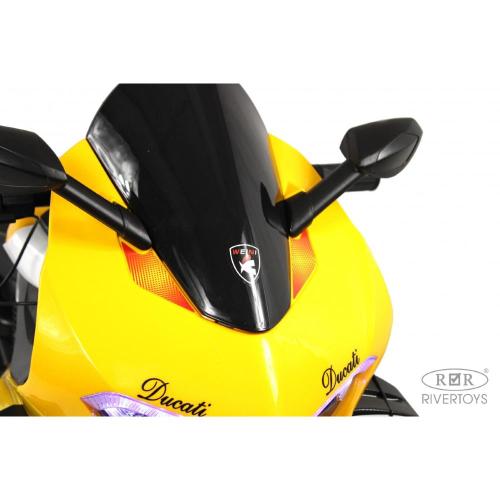 Детский электромотоцикл RiverToys М777БХ жёлтый фото 15