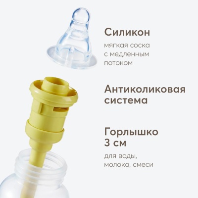 Бутылочка для кормления с силиконовой соской 250 мл Happy Baby 10015 lemon 4