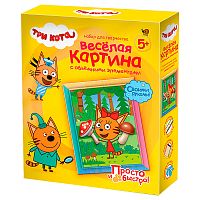 Веселая картина с объемными элементами Три кота Карамелька Фантазер 405152