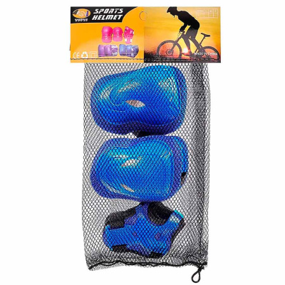 Комплект защиты для роликов скейтборда велосипеда 7-18 лет Рыжий кот D-0334B синий 5