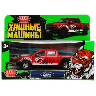 Металлическая инерционная машинка FORD F150 RAPTOR Хищники 12 см Технопарк F150RAP-12PRE-RD 2