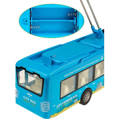 Игрушка инерционная Троллейбус звук свет Рыжий кот 1995405 4