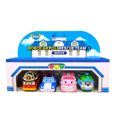 Игровой набор из 4 машинок Robocar Poli Silverlit MRT-760