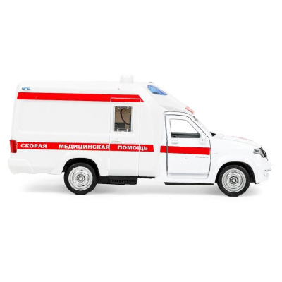 Машинка металлическая УАЗ Профи Скорая помощь Технопарк PROFI-14SLAMB-WH (72) 02