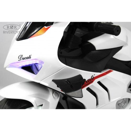 Детский электромотоцикл RiverToys М777БХ белый фото 19