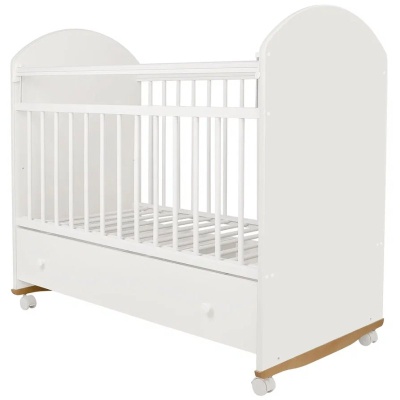 Кроватка детская колесо-качалка Indigo My Sleepy белый 04