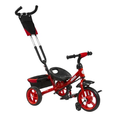 Велосипед трёхколёсный с родительской ручкой Velobibi Кросс ВЛ-1182 красный 02