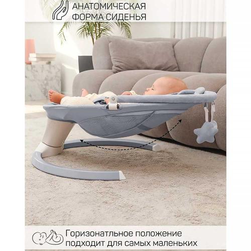 Качели электронные детские Amarobaby Teddy swing серые фото 9