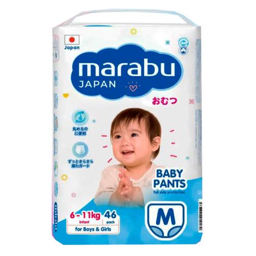 Подгузники на липучках М 6-11 кг 46 штук Marabu BD003