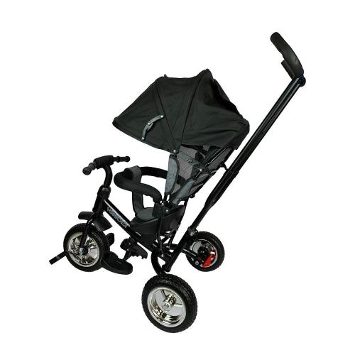 Велосипед трёхколёсный с родительской ручкой Velobibi Меркурий ВЛ-0684 чёрный фото 5