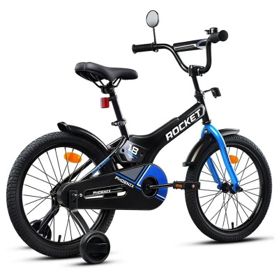 Велосипед двухколёсный 18 Rocket Phoenix 18.PHOENIX.BK/BL.26 чёрно-синий 03
