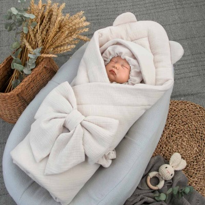 Комплект на выписку 4 предмета Муслин лето KiDi 4.219(Мс)-78/62 светло бежевый 3 Комплект на выписку 4 предмета Муслин лето KiDi 4.219(Мс)-78/62 светло бежевый 3