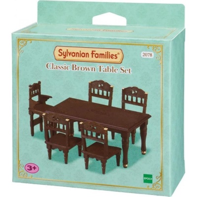 Игровой набор Sylvanian Families Классический коричневый стол Epoch 2078 03