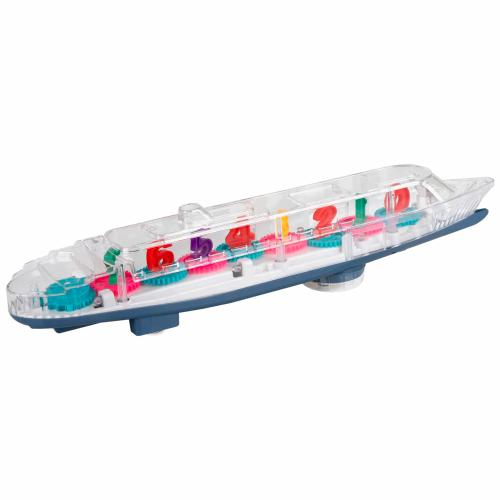 Корабль Движок прозрачный механизм свет звук 1toy Т23922 фото 2