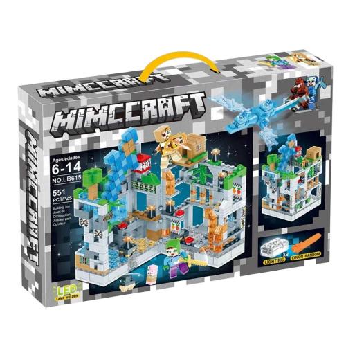 Конструктор Minecraft с LED подсветкой My World Серая крепость 551 деталь LB+ LB615