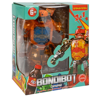 Трансформер 2 в 1 Bondibot бутылка-робот Самурай Bondibon ВВ6543 5