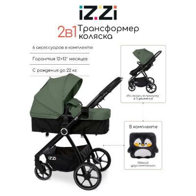 Коляска-трансформер 2 в 1 iZZi Olive 02