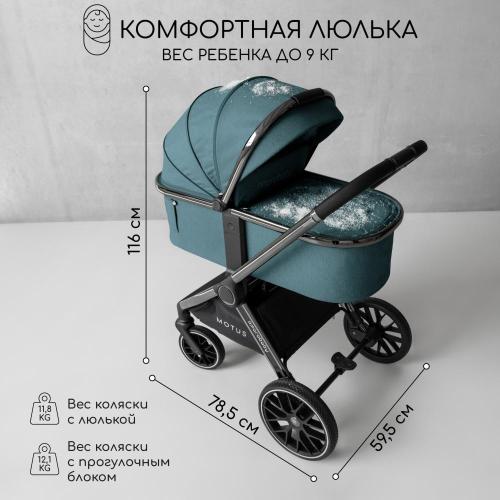 Коляска 2 в 1 Amarobaby Motus бирюзовый фото 7