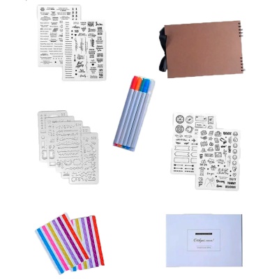 Фотоальбом крафт с наклейками и маркерами Счастье внутри 1044/Крафт 1