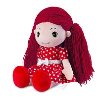 Мягкая игрушка Кукла Стильняшка в красном платье в горошек Maxitoys MT-HH-05042027