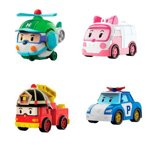 Игровой набор из 4 машинок Robocar Poli Silverlit MRT-760